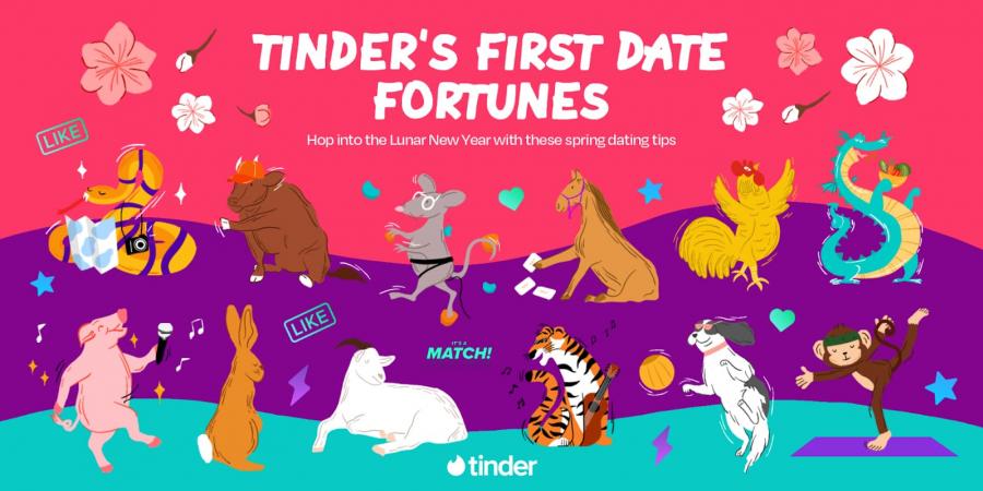 Tinder เปิดทำนายโชคด้านความรักและเดทแรกรับตรุษจีน 	ตรุษจีนนี้ ถือเป็นฤกษ์งามยามดีในการเริ่มต้นสิ่งใหม่ ที่บรรดาคนโสดควรรีบคว้าโอกาสในช่วงเวลาดี ๆ เพื่อจับ คู่ Match ตามศาสตร์แห่งดวงดาว ???? เพื่อช่วยให้คนโสดที่ยังมีความหวังได้มีความรักที่สวยงามกับเขาสักที