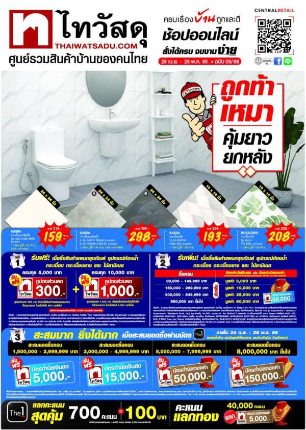 เลือกเป็นก็เย็นใจ ไทวัสดุแนะวิธีคลายบ้านร้อนด้วยกระเบื้อง  พร้อมส่งดีลเด็ด 