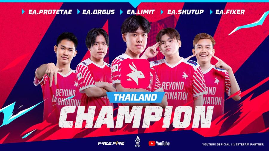 eArena จากประเทศไทย คว้าแชมป์ Free Fire SEA Invitational 2023 รอบ Grand Finals ที่ผ่านมาทีม eArena ได้คว้าแชมป์ไปครองครอบ พร้อมเงินรางวัลมากที่สุดของรายการนี้ หลังจากการต่อสู้กับ 11 ทีมในรอบ Finals อย่างดุเดือด ผู้เล่น EA.LIMIT ของทีม eArena คว้าตำแหน่ง Finals Most Valuable Player (FMVP) ด้วยฟอร์มการเล่นที่เหนือชั้น คว้าคะแนน 44 elims และ 38 assists eArena จากประเทศไทย คว้าแชมป์ Free Fire SEA Invitational 2023 รอบ Grand Finals ที่ผ่านมาทีม eArena ได้คว้าแชมป์ไปครองครอบ พร้อมเงินรางวัลมากที่สุดของรายการนี้ หลังจากการต่อสู้กับ 11 ทีมในรอบ Finals อย่างดุเดือด ผู้เล่น EA.LIMIT ของทีม eArena คว้าตำแหน่ง Finals Most Valuable Player (FMVP) ด้วยฟอร์มการเล่นที่เหนือชั้น คว้าคะแนน 44 elims และ 38 assists
