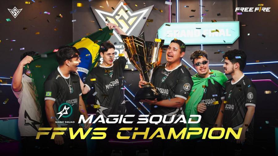 ทีม Magic Squad จากบราซิลคว้าแชมป์โลก FFWS 2023 หลังจากรอคอยนานถึง 4 ปี ● ทีมจากบราซิลคว้าชัยชนะเหนือ 11 ทีม ด้วยคะแนน 112 แต้ม และ 3 Booyahs ในการแข่งขันรอบ Grand Final สุดระทึกตลอด 6 แมตช์ ● EXPS.Dew จากทีม EXP Esports ได้รับตำแหน่ง MVP ของ FFWS จากผลงานตลอดการแข่งขัน ด้วยการทำ MVP ถึง 6 ครั้ง และ 110 แต้มอีลิม ทีม Magic Squad จากบราซิลคว้าแชมป์โลก FFWS 2023 หลังจากรอคอยนานถึง 4 ปี ● ทีมจากบราซิลคว้าชัยชนะเหนือ 11 ทีม ด้วยคะแนน 112 แต้ม และ 3 Booyahs ในการแข่งขันรอบ Grand Final สุดระทึกตลอด 6 แมตช์ ● EXPS.Dew จากทีม EXP Esports ได้รับตำแหน่ง MVP ของ FFWS จากผลงานตลอดการแข่งขัน ด้วยการทำ MVP ถึง 6 ครั้ง และ 110 แต้มอีลิม