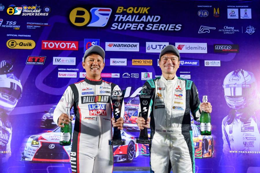 มิตซูบิชิ มอเตอร์ส ประเทศไทย ฉลองชัยบนโพเดียม ส่งท้ายการแข่งขัน Thailand Super Series 2023 สนามสุดท้ายที่บุรีรัมย์