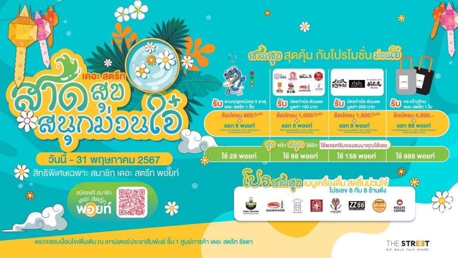 “เดอะ สตรีท รัชดา” ยกเมืองลำพูนบุกศูนย์การค้าฯ  ประดับโคมไฟล้านนา 10000 ดวง รับสงกรานต์ในแคมเปญ “สาดสุข สนุกม่วนใจ๋