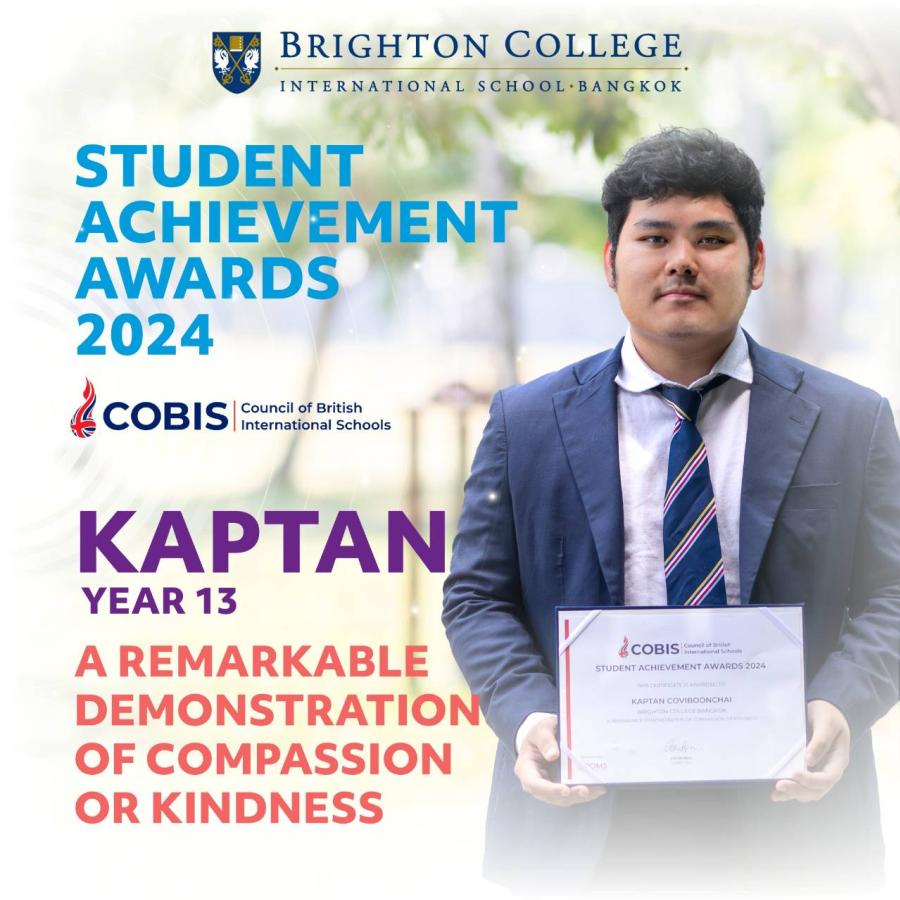 นักเรียน Brighton College Bangkok คว้ารางวัล COBIS Student Achievement Awards นักเรียน Brighton College Bangkok คว้ารางวัล COBIS Student Achievement Awards