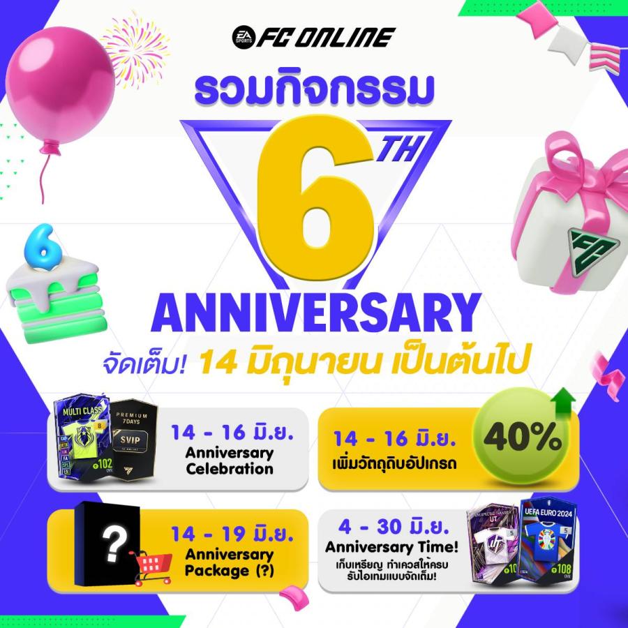 ฉลองครบรอบ 6 ปี ‘FC Online’ ส่ง 5 กิจกรรมเด็ด  แจกหนัก จัดเต็ม แทนคำขอบคุณ