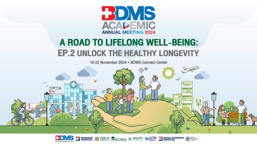 BDMS เชิญร่วมงานประชุมวิชาการประจำปี 2567  “A ROAD TO LIFELONG WELL-BEING : EP.2 UNLOCK THE HEALTHY LONGEVITY”