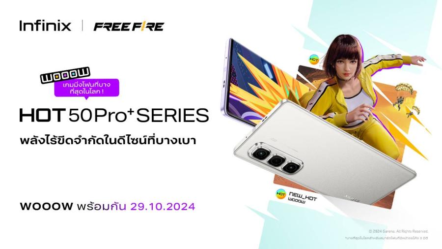 Infinix เตรียมเปิดตัว HOT 50 Pro+ Series สมาร์ทโฟนดีไซน์บางที่สุดในโลกกับเทคโนโลยีสุดล้ำ เร็ว แรง ไร้ขีดจำกัด Infinix เตรียมเปิดตัว HOT 50 Pro+ Series สมาร์ทโฟนดีไซน์บางที่สุดในโลกกับเทคโนโลยีสุดล้ำ เร็ว แรง ไร้ขีดจำกัด