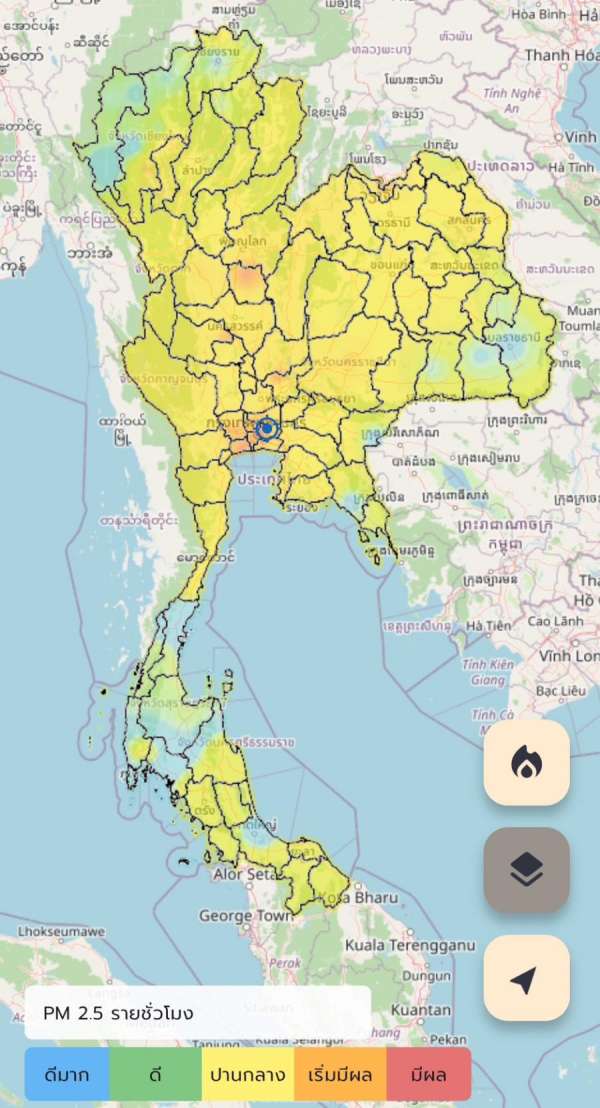 PM2.5 เช้านี้ กทม #ธนบุรี #บางกอกใหญ่ ค่าฝุ่นมีผลต่อสุขภาพ