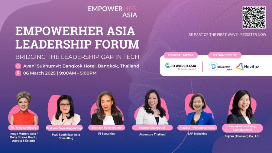 ครั้งแรกในเอเชียกับ EMPOWERHER ASIA LEADERSHIP FORUM 2025 งานสัมมนาที่มุ่งส่งเสริมบทบาทของผู้หญิงในวงการเทคโนโลยี พร้อมโอกาสในการพัฒนาทักษะเพื่อก้าวข้ามขีดจำกัด และการแบ่งปันประสบการณ์จาก ผู้นำหญิงที่มีความเชี่ยวชาญในด้านนวัตกรรมและเทคโนโลยี