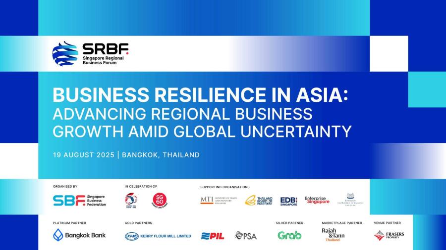 ไทยเตรียมเป็นเจ้าภาพการประชุม Singapore Regional Business Forum® 2025  ณ กรุงเทพฯ พลิกโฉมธุรกิจด้วยนวัตกรรมเพื่อรับมือกับการเปลี่ยนแปลง  พร้อมเฉลิมฉลอง 60 ปีความสัมพันธ์ทางการทูตไทย–สิงคโปร์ ผ่านเวทีสัมมนาเพื่อขับเคลื่อนธุรกิจ