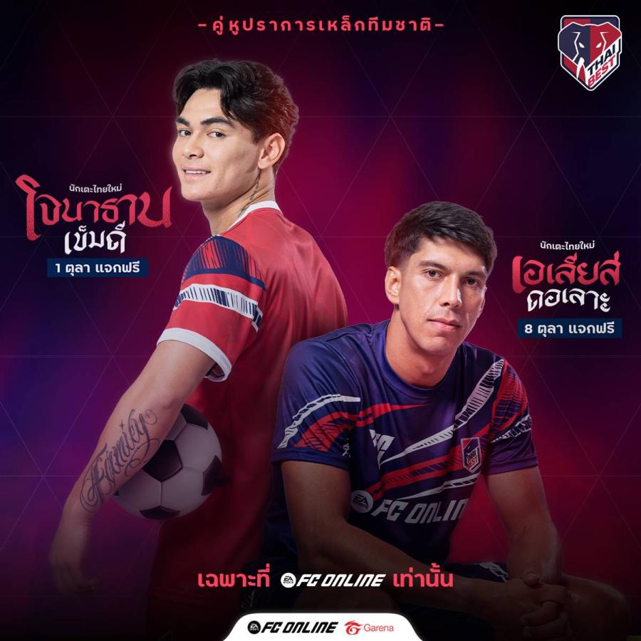 FC Online เปิดตัวสองกำแพงเหล็กทีมชาติไทย  “โจนาธาน เข็มดี” และ “เอเลียส ดอเลาะห์”  เสริมทัพ THAI BEST ครบฟูลทีม